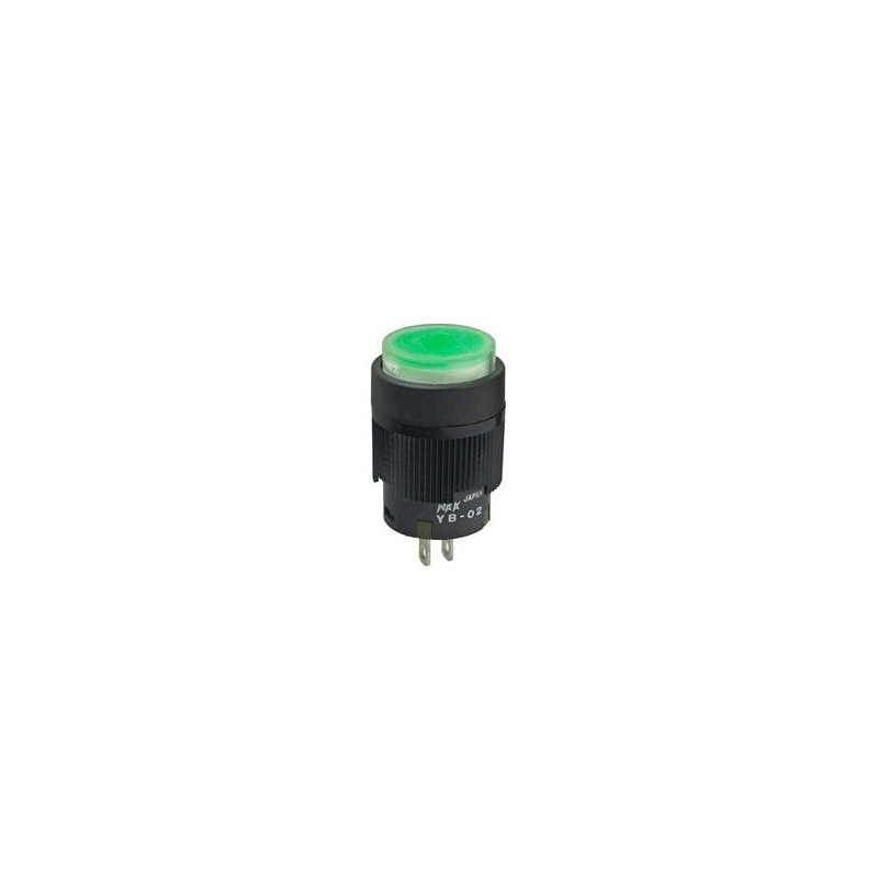 1 pcs : YB02KW01-5F24-JF - Industrial Panel Mount Indicators / Switch Indicators RND BUSHNG MOUNT 24V GRN LED CLR/GRN CAP