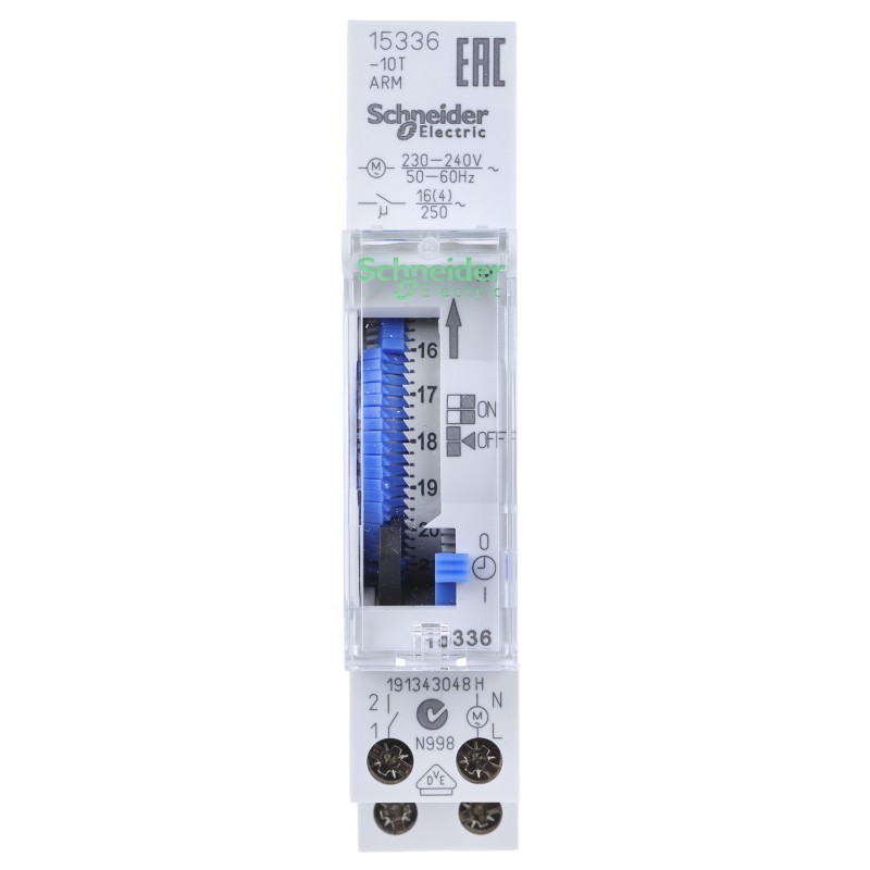 1 pcs - Schneider Electric Analogue DIN Rail Time Switch 230 V ac, 1-Channel