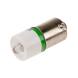 1 pcs - RS PRO Green LED Indicator Lamp, 48V ac/dc, BA9s Base, 10mm Diameter, 920mcd