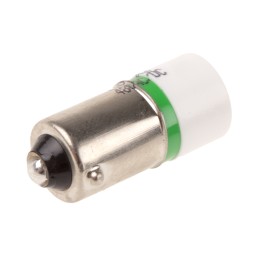 1 pcs - RS PRO Green LED Indicator Lamp, 48V ac/dc, BA9s Base, 10mm Diameter, 920mcd