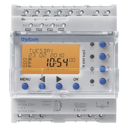 1 pcs - Theben Digital DIN Rail Time Switch 110 - 240 V ac, 4-Channel