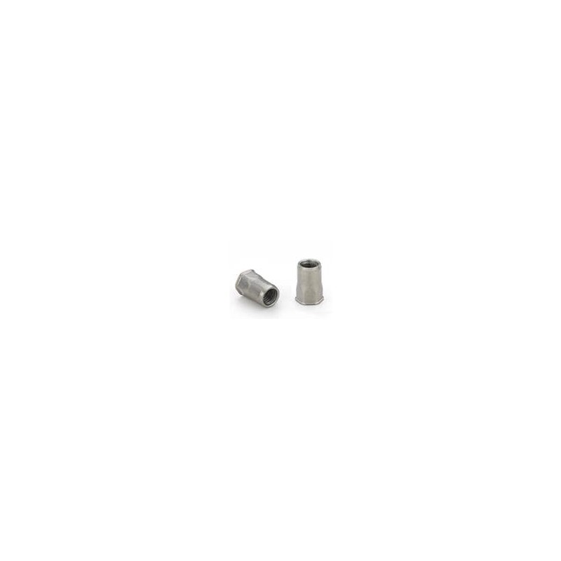 1 pcs : AETHC-M6-3.0 - Screws & Fasteners Atlas Rivet Nut, Atlas FM, AETH, Thin Head Semihex Body, Open End, Stainless Steel, Th