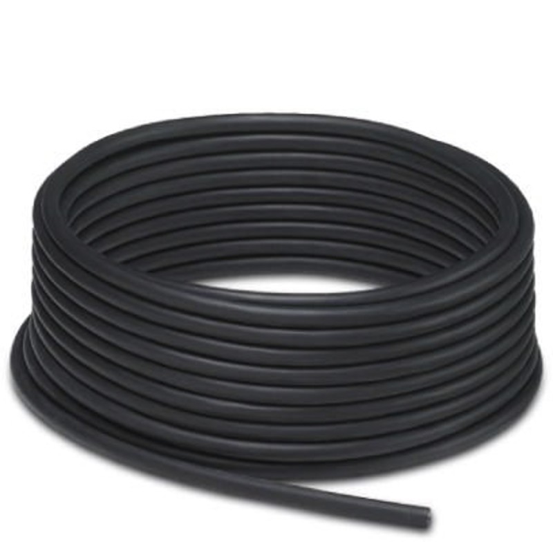 1 pcs - Phoenix Contact SAC-3P-100.0-PUR/SH-0.25 Data Cable, 3 Cores, 0.25 mm², Screened, 100m, Black PUR Sheath, 24 AWG
