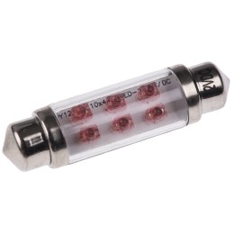 1 pcs - JKL Components LED Car Bulb, Red, Festoon shape