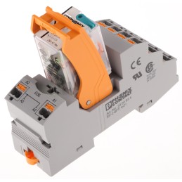 1 pcs - Phoenix Contact RIF Series Interface Relay, DIN Rail Mount, 24V dc Coil, DPDT, 2-Pole