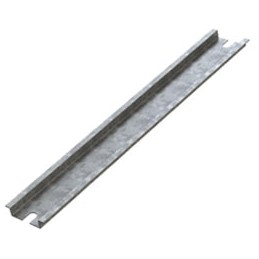 1 pcs - Deltron Galvanised Steel Unperforated DIN Rail, Top Hat Compatible, 109mm x 35mm x 8mm