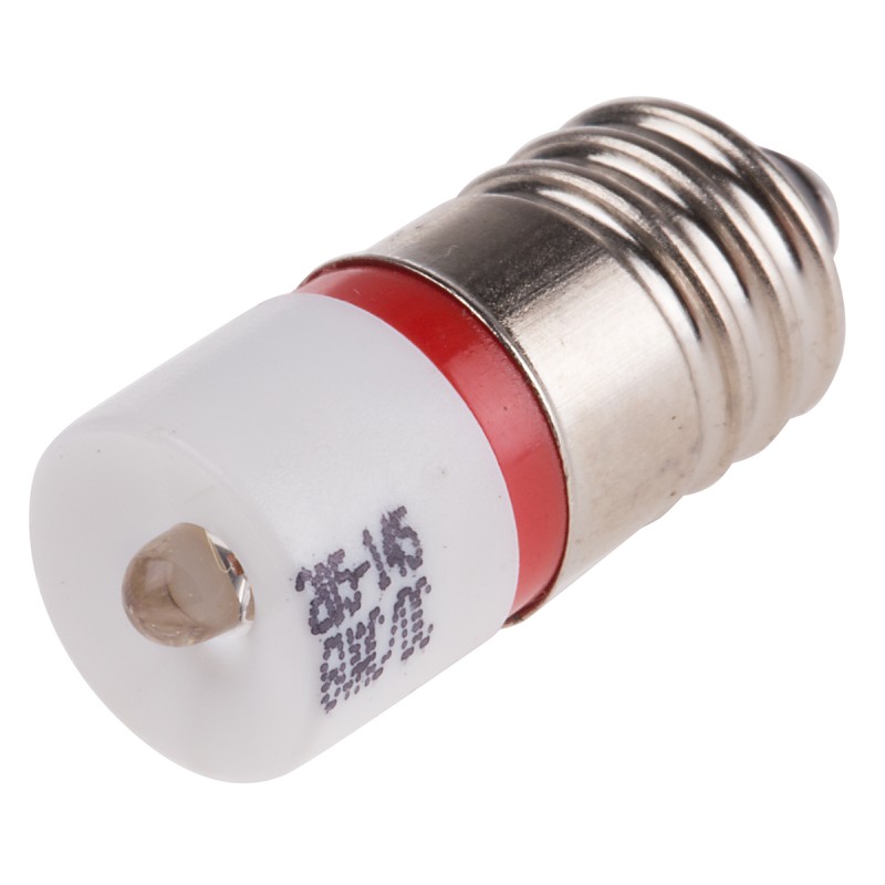 1 pcs - RS PRO Red LED Indicator Lamp, 6V ac/dc, E10 Base, 10mm Diameter, 1750mcd