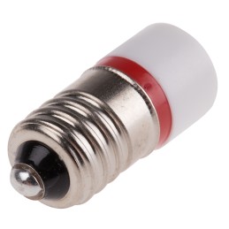 1 pcs - RS PRO Red LED Indicator Lamp, 6V ac/dc, E10 Base, 10mm Diameter, 1750mcd