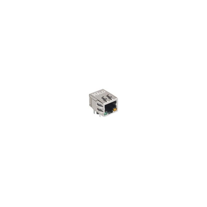 1 pcs : HFJ11-E1G16E-L11RL - Modular Connectors / Ethernet Connectors 1G EXT TEMP TabDown RJ45 w/mag G/G LED