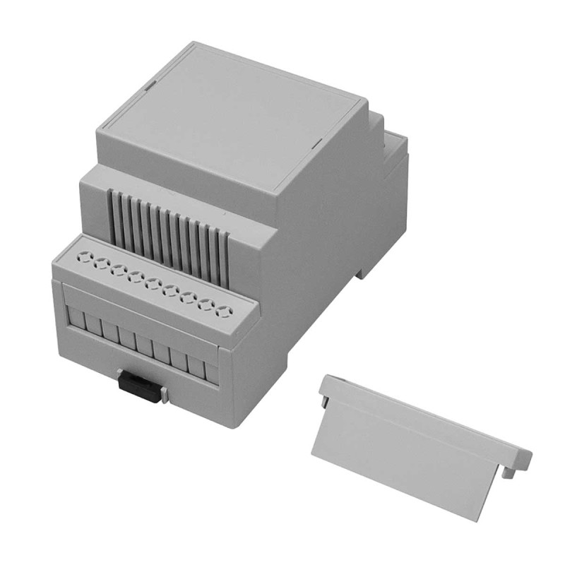 1 pcs - RS PRO Open Top, Vented Sides Enclosure Type, 53.4 x 90 x 58mm, Polycarbonate DIN Rail Enclosure Kit