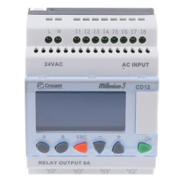 1 pcs - Crouzet Millenium 3 Series Logic Module, 24 V ac Supply, Relay Output, 8-Input, Digital Input