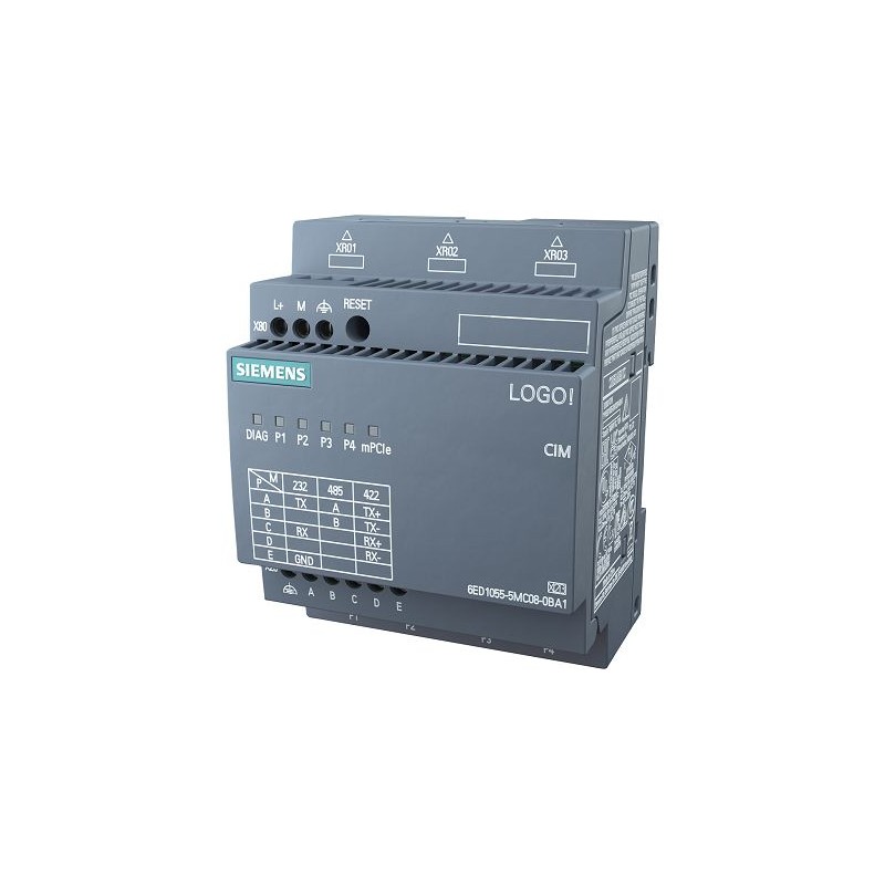 1 pcs - Siemens LOGO! CIM Series Interface Module for Use with LOGO 8 ModbusRTU, 24 V Supply, 4-Input, Switch Input
