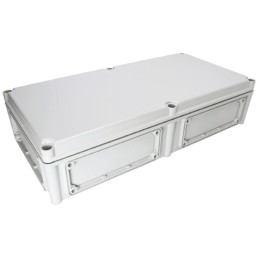 1 pcs - Fibox EK Series Grey Polycarbonate Enclosure, IP66, IP67, Flanged, Grey Lid, 560 x 280 x 130mm