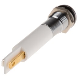 1 pcs - RS PRO White Panel Mount Indicator, 220V ac, 8mm Mounting Hole Size, IP67