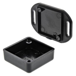 1 pcs - Hammond 1551 Series Black ABS Enclosure, IP54, Flanged, Black Lid, 35 x 35 x 15mm