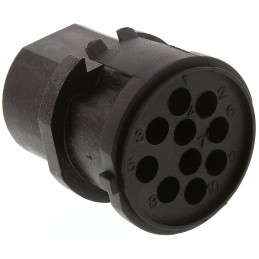 1 pcs - Bulgin Circular Connector, 10 Contacts, Cable Mount, Socket, Female, IP66, IP68, IP69K, Buccaneer 7000 Series