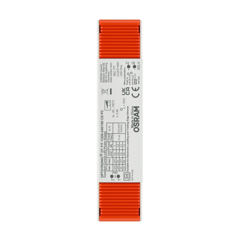 1 pcs - Osram LED Driver, 27-40V Output, 7.2W Output, 100-180mA Output, Constant Current Dimmable