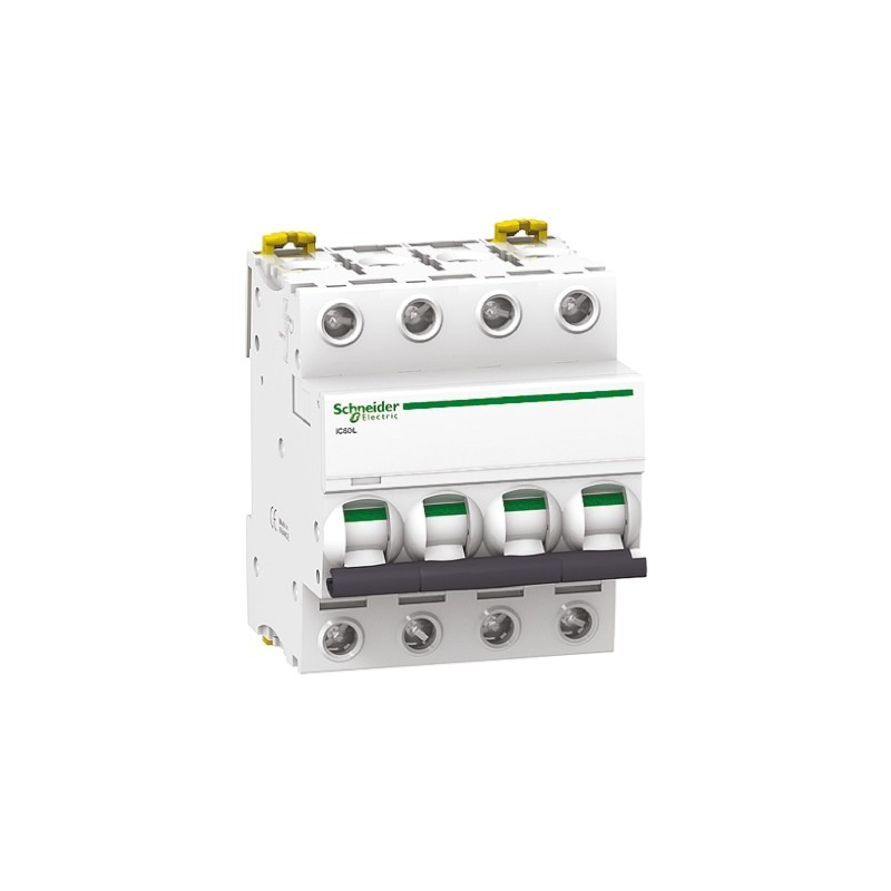 1 pcs - Schneider Electric Acti 9 iC60L MCB, 4P, 40A Curve C, 100 - 130V AC, 12 - 250V DC, 10 kA Breaking Capacity