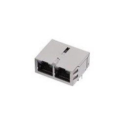 1 pcs : JXG0-0129NL - Modular Connectors / Ethernet Connectors 1000Base-T NonPoE 1x2-Port RJ45 THT