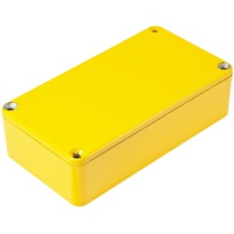 1 pcs - Hammond 1590 Series Yellow Die Cast Aluminium Enclosure, IP54, Yellow Lid, 112 x 60.5 x 31mm