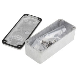 1 pcs - Hammond 1590 Series Natural Die Cast Aluminium Enclosure, IP65, Natural Lid, 93 x 39 x 31mm