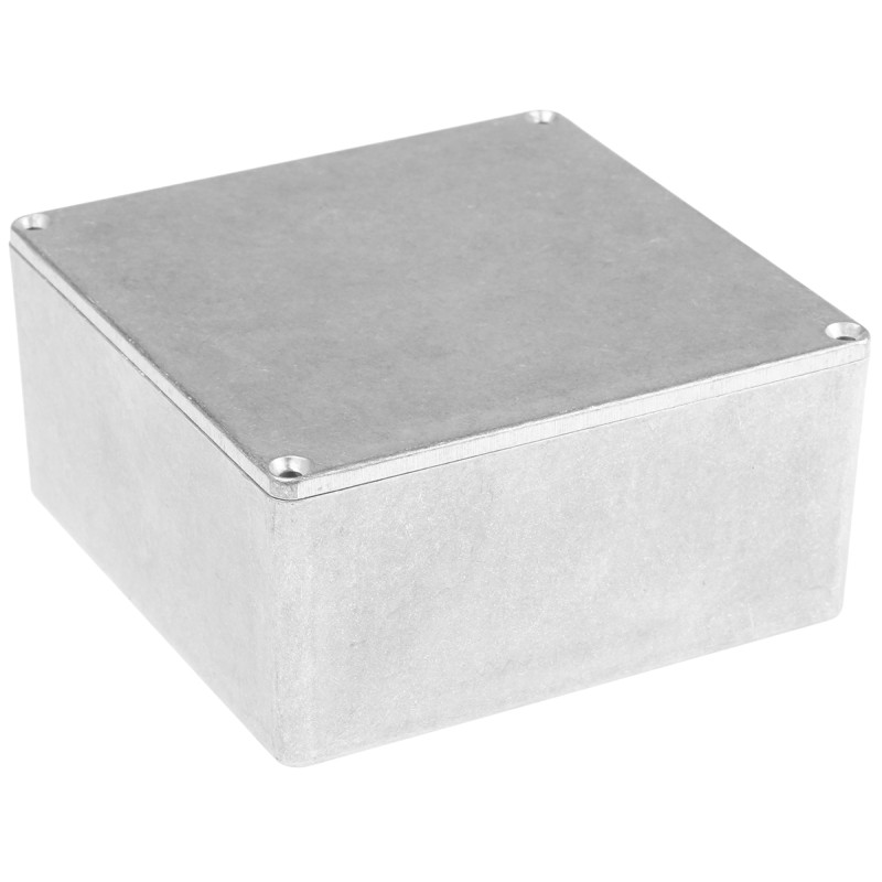 1 pcs - Hammond 1590 Series Natural Die Cast Aluminium Enclosure, IP54, Natural Lid, 120 x 120 x 58.6mm