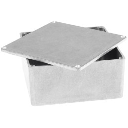1 pcs - Hammond 1590 Series Natural Die Cast Aluminium Enclosure, IP54, Natural Lid, 120 x 120 x 58.6mm