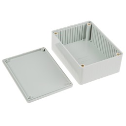 1 pcs - Hammond 1591 Series Grey Flame Retardant ABS Enclosure, IP54, Flanged, Grey Lid, 110 x 82 x 44mm