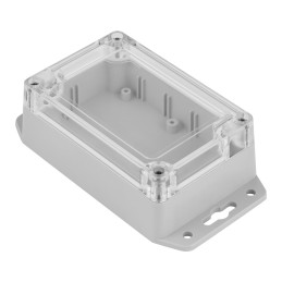 1 pcs - RS PRO Grey ABS, Polycarbonate Enclosure, IP68, IK07, Flanged, Transparent Lid, 105 x 70 x 40mm