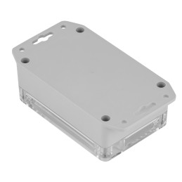 1 pcs - RS PRO Grey ABS, Polycarbonate Enclosure, IP68, IK07, Flanged, Transparent Lid, 105 x 70 x 40mm
