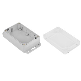 1 pcs - RS PRO Grey ABS, Polycarbonate Enclosure, IP68, IK07, Flanged, Transparent Lid, 105 x 70 x 40mm