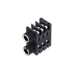 1 pcs : ACJS-MHD - Phone Connectors 1/4' PHONE SKT STR HPCB PIGYBAC MET NUT