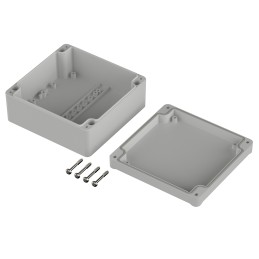 1 pcs - Bopla Euromas II Series Light Grey ABS Enclosure, IP65, Light Grey Lid, 122 x 120 x 57mm