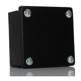 1 pcs - RS PRO Steel Black Adaptable Box, 10 Knockouts 75mm x 75mm x 50mm 20mm Knockout Size