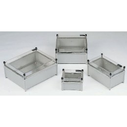 1 pcs - RS PRO Grey Fibreglass Enclosure, IP66, Transparent Lid, 300 x 175 x 300mm