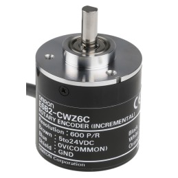 1 pcs - Omron E6B2 Series Incremental Incremental Encoder, 600 ppr, NPN Open Collector Signal, Solid Type, 6mm Shaft