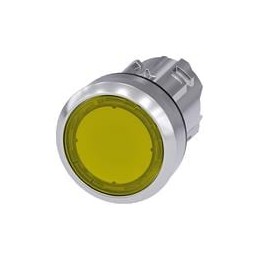 1 pcs : 3SU10510AB300AA0 - Switch Actuators ILLUMINATED PUSHBUTTON, MOM, YEL, FLUSH