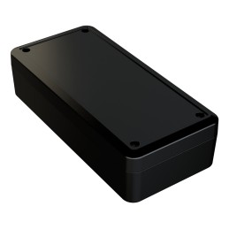 1 pcs - RS PRO Black ABS Enclosure, IP54, IK07, Black Lid, 189.9 x 89.8 x 50.5mm