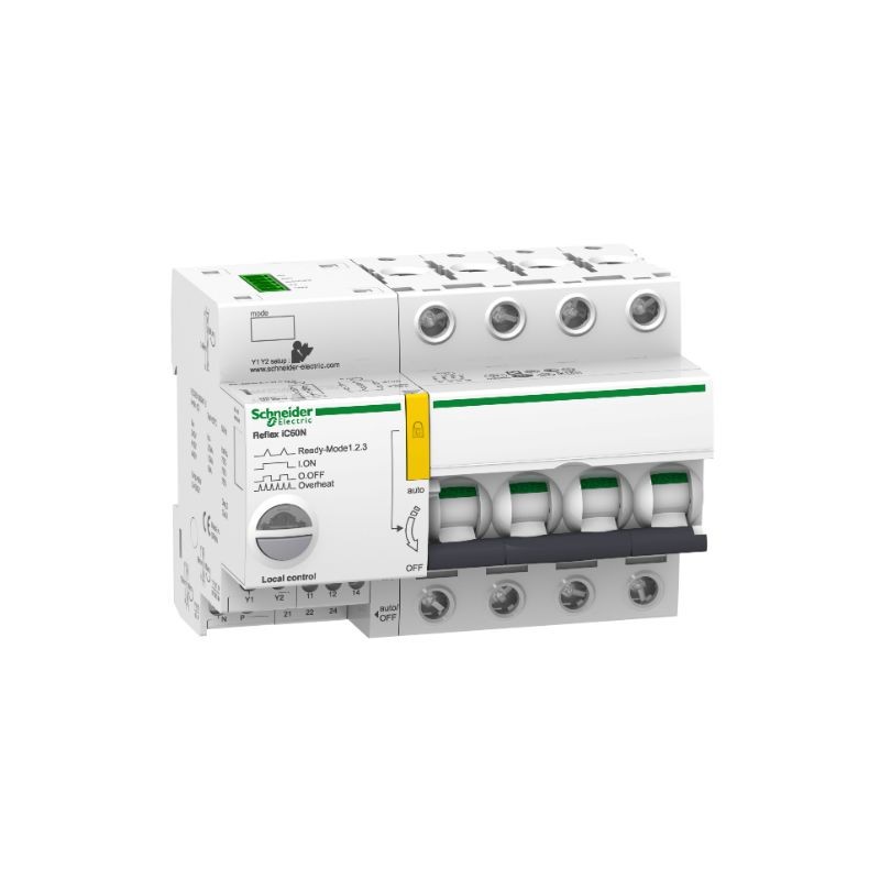 1 pcs - Schneider Electric Acti 9 Acti9 MCB, 4P, 24A Curve C, 230V AC, 20 kA Breaking Capacity
