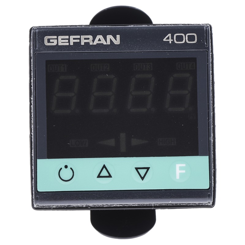 1 pcs - Gefran 400 PID Temperature Controller, 48 x 48 (1/16 DIN)mm, 2 Output Relay, 100 V ac, 240 V ac Supply Voltage ON/OFF