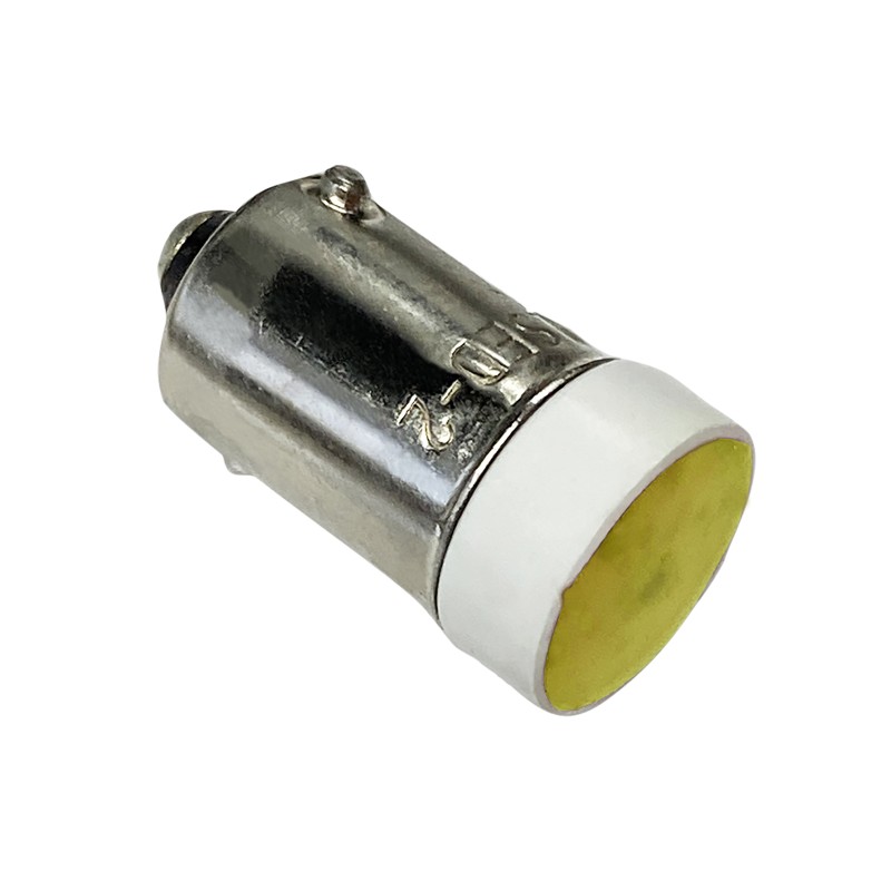 1 pcs - Idec Yellow LED Indicator Lamp, 12V, BA9 Base, 10.6mm Diameter, 200mcd