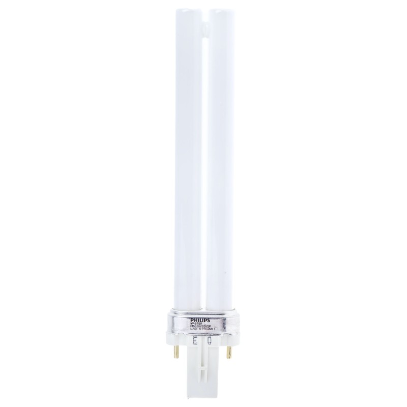 1 pcs - G23 Twin Tube Shape CFL Bulb, 9 W, 3000K, Warm White Colour Tone