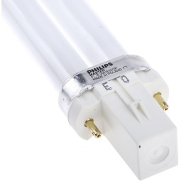 1 pcs - G23 Twin Tube Shape CFL Bulb, 9 W, 3000K, Warm White Colour Tone