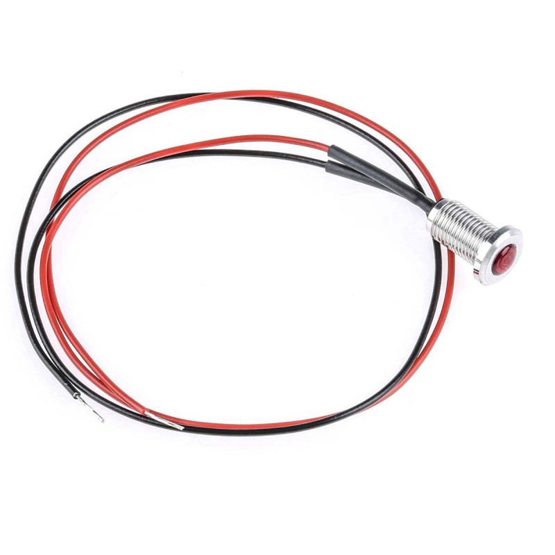 1 pcs - Oxley Red Panel Mount Indicator, 12V ac, 6.4mm Mounting Hole Size, Lead Wires Termination, IP66