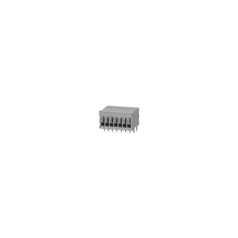 1 pcs : TBL009-254-07GY-2GY - Fixed Terminal Blocks Terminal block, screwless, 2.54, Horizontal, 7, Gray w Gray Button