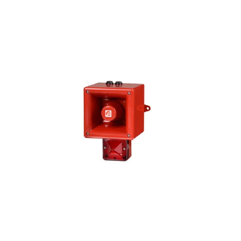 1 pcs - e2s AL112NX Series Red Sounder Beacon, 115 V, IP66, Wall Mount, 120dB at 1 Metre