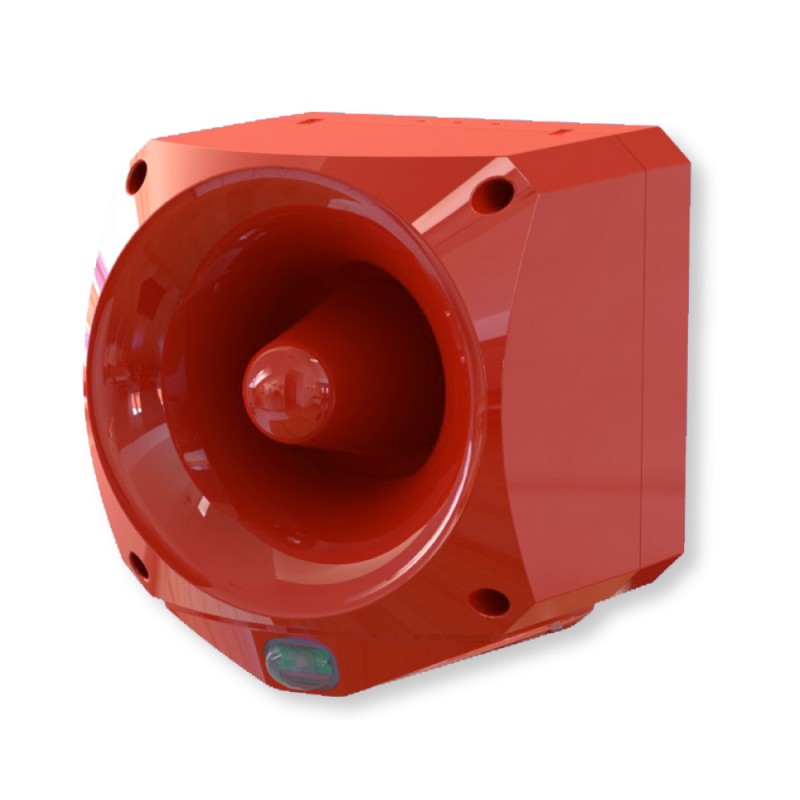 1 pcs - Klaxon Nexus Pulse Series White Sounder Beacon, 17 - 60 V, IP66, Wall Mount, 110dB at 1 Metre