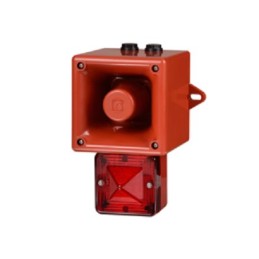 1 pcs - e2s AL105NX Series Red Sounder Beacon, 24 V, IP66, Wall Mount, 113dB at 1 Metre