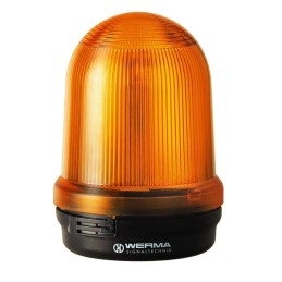 1 pcs - Werma BM 828 Series Yellow Flashing Beacon, 24 V dc, Surface Mount, Xenon Bulb, IP65