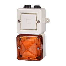 1 pcs - e2s SONFL1X Series Amber Sounder Beacon, 12 V dc, IP66, Back Box with Mounting Lugs – 2 x M20, 101 - 103dB at 1